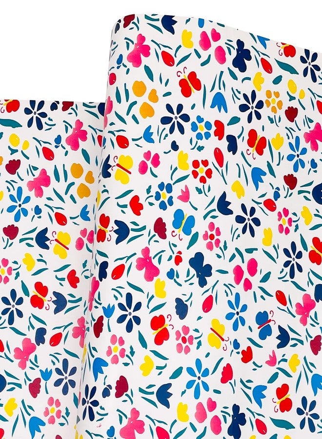 Yifasy 19.7ft Roll Colorful Floral Shelf Liner Peel and Stick Furniture Shelving Paper Removable Wallpaper Drawer Sticker (M-236.2x17.7 Inch) - Image 4